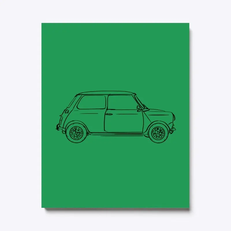 Green Classic Mini on Canvas